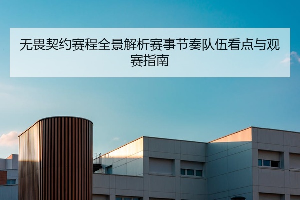 无畏契约赛程全景解析赛事节奏队伍看点与观赛指南